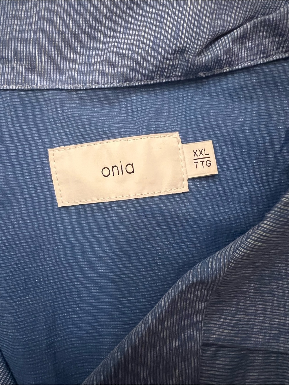 Onia XXL Blue Camp Collar Short Sleeve Resort Button Up Shirt - Picture 4 of 4